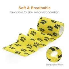 AUPCON Vet Wrap wrapped around a leg shows adjustable support for injuries.