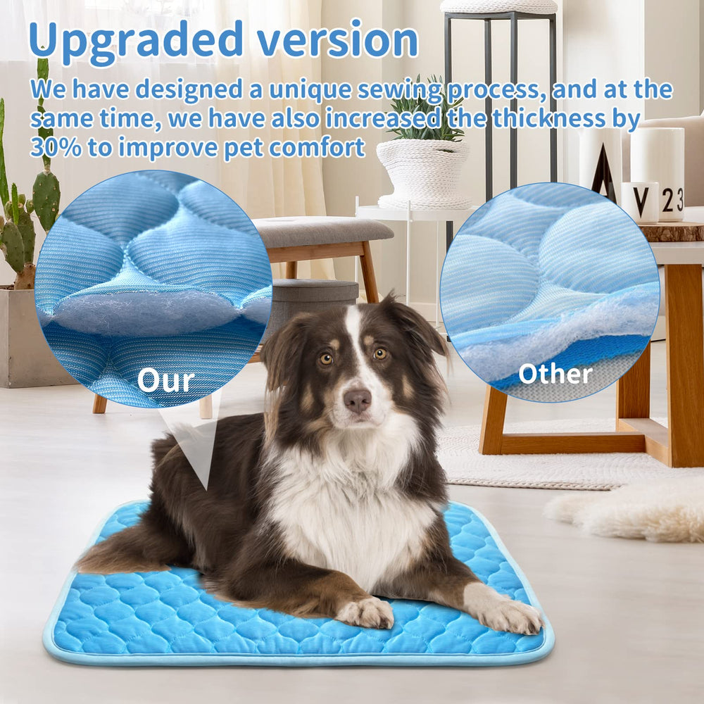 AUPETEK dog cooling mat on floor highlights versatile indoor cooling options