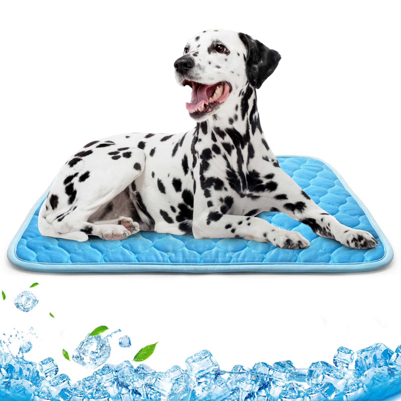 AUPETEK dog cooling mat on floor providing self-cooling comfort for pets during hot days
