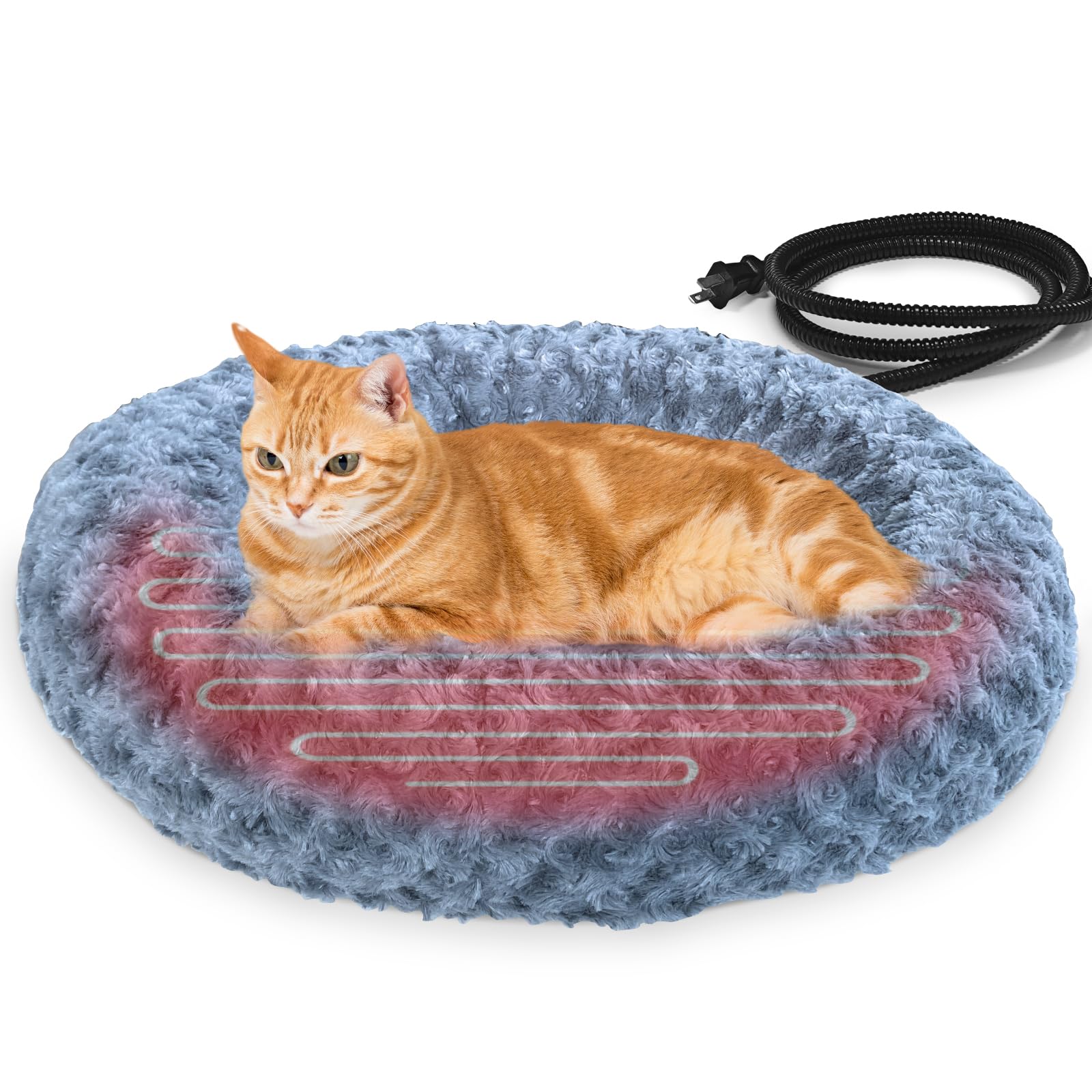 AUPETEK heated cat bed open view cozy round design for winter warmth