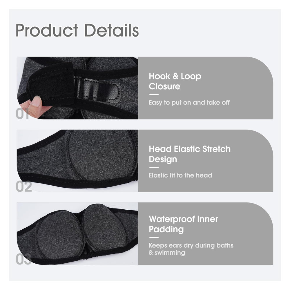 AuraPaw snood close-up showing adjustable straps for secure fit and easy on/off.