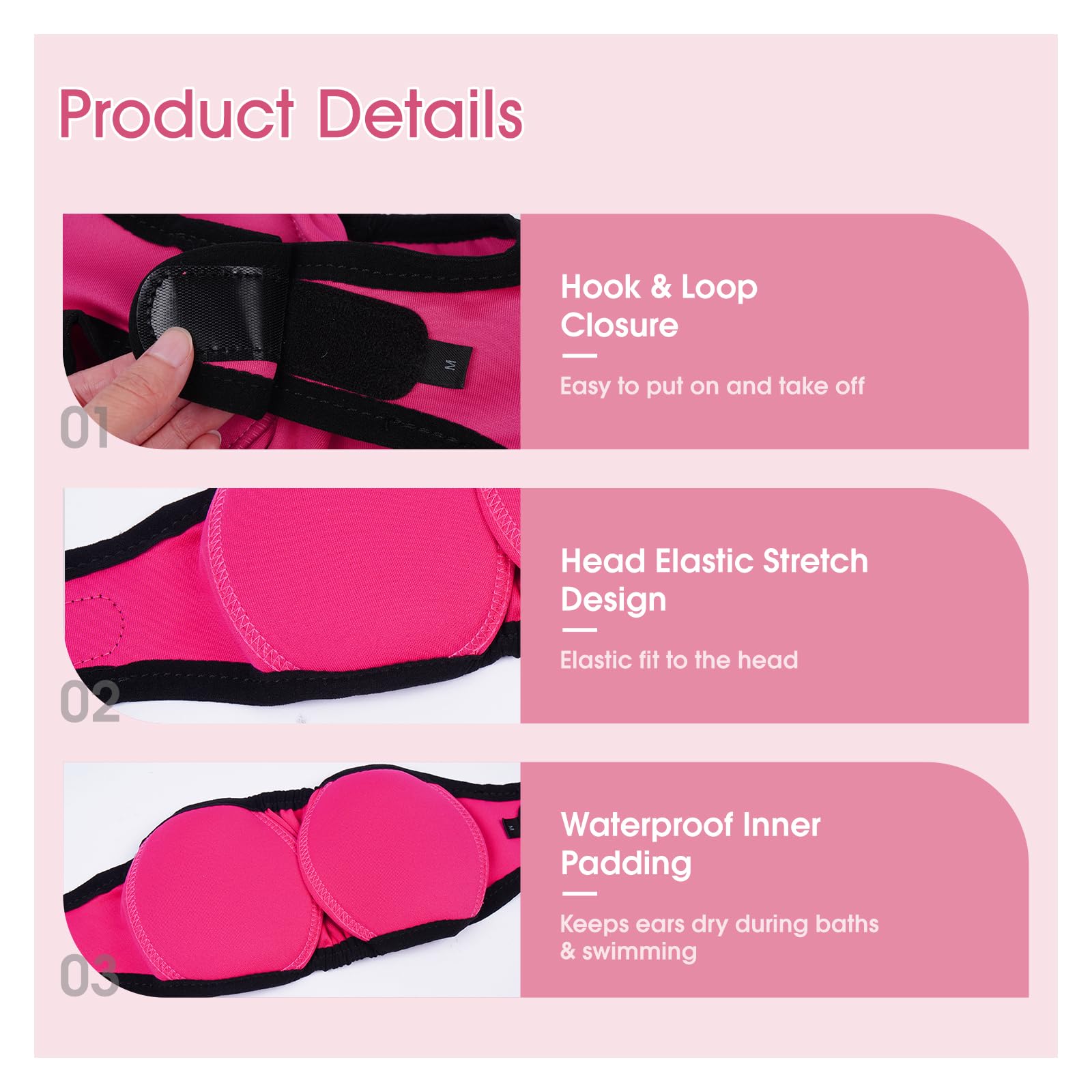 AuraPaw ear-wrap adjustable-strap closeup shows secure, comfortable fit.