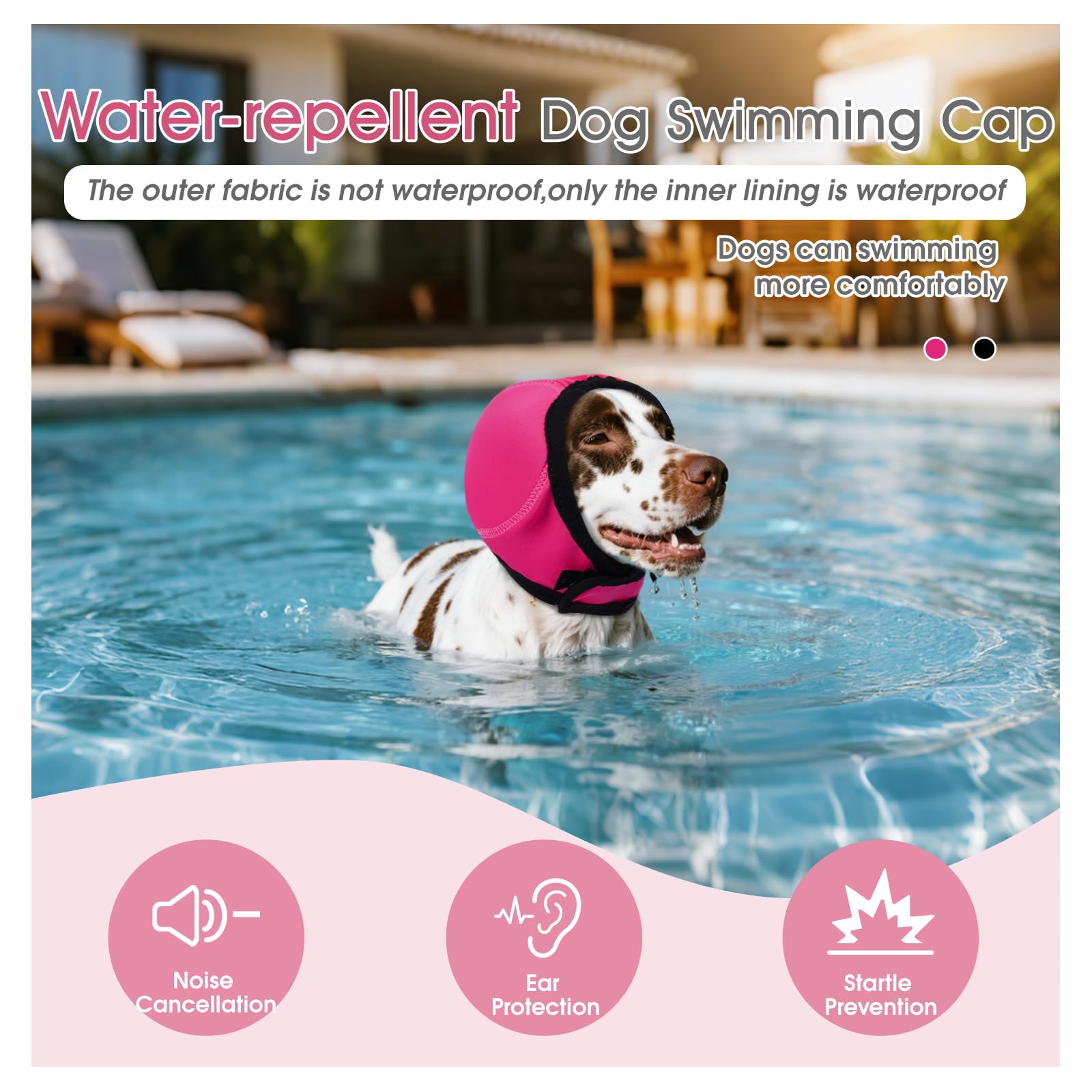 AuraPaw ear muffs shield dog from loud fireworks for calmer exposure.