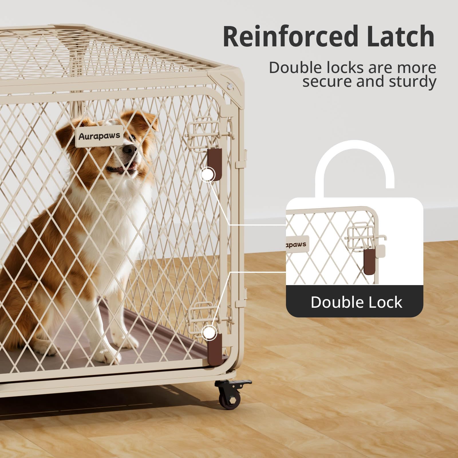 Aurapaws removable waterproof tray for quick, clean crate maintenance