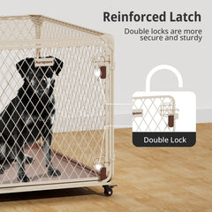 Aurapaws 42-inch crate size guide highlights ideal fit for large dogs up to 200 lbs.