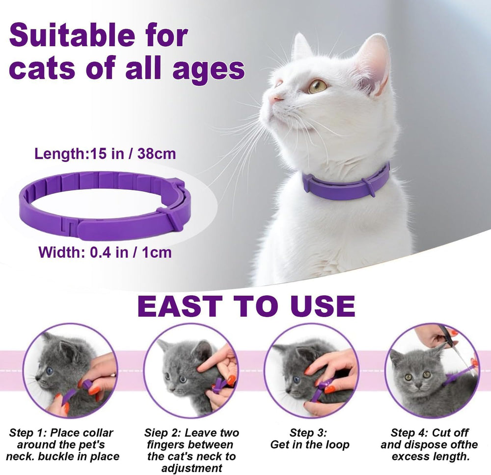 Aurevoen 15-inch adjustable collar fits kittens to large cats comfortably.