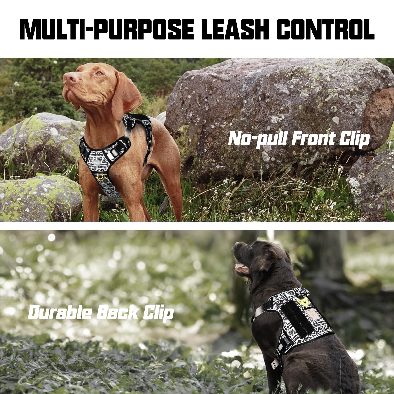 AUROTH dog harness back leash clip ideal for casual walks and jogging.