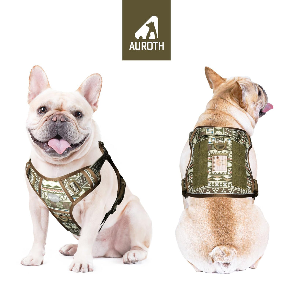 AUROTH dog harness back view shows sturdy handle for quick control