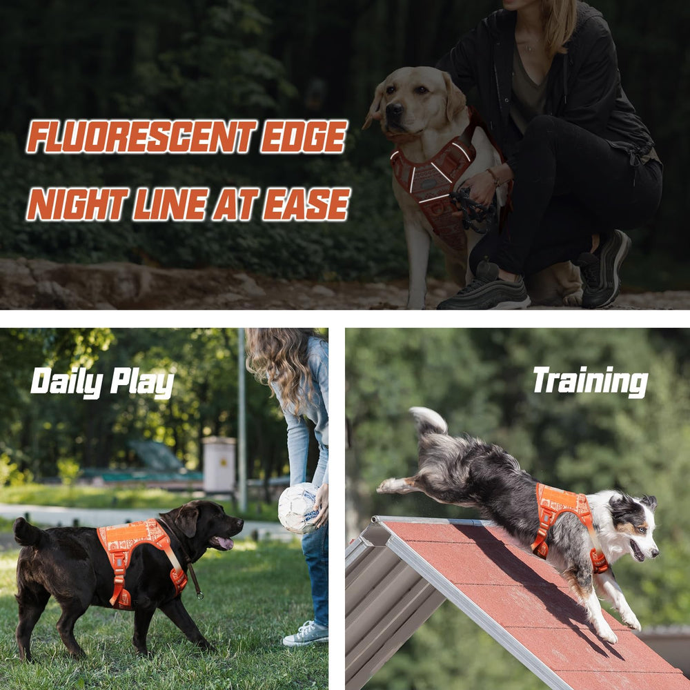 AUROTH dog harness breathable-padding comfort keeps your dog cool on longer adventures.