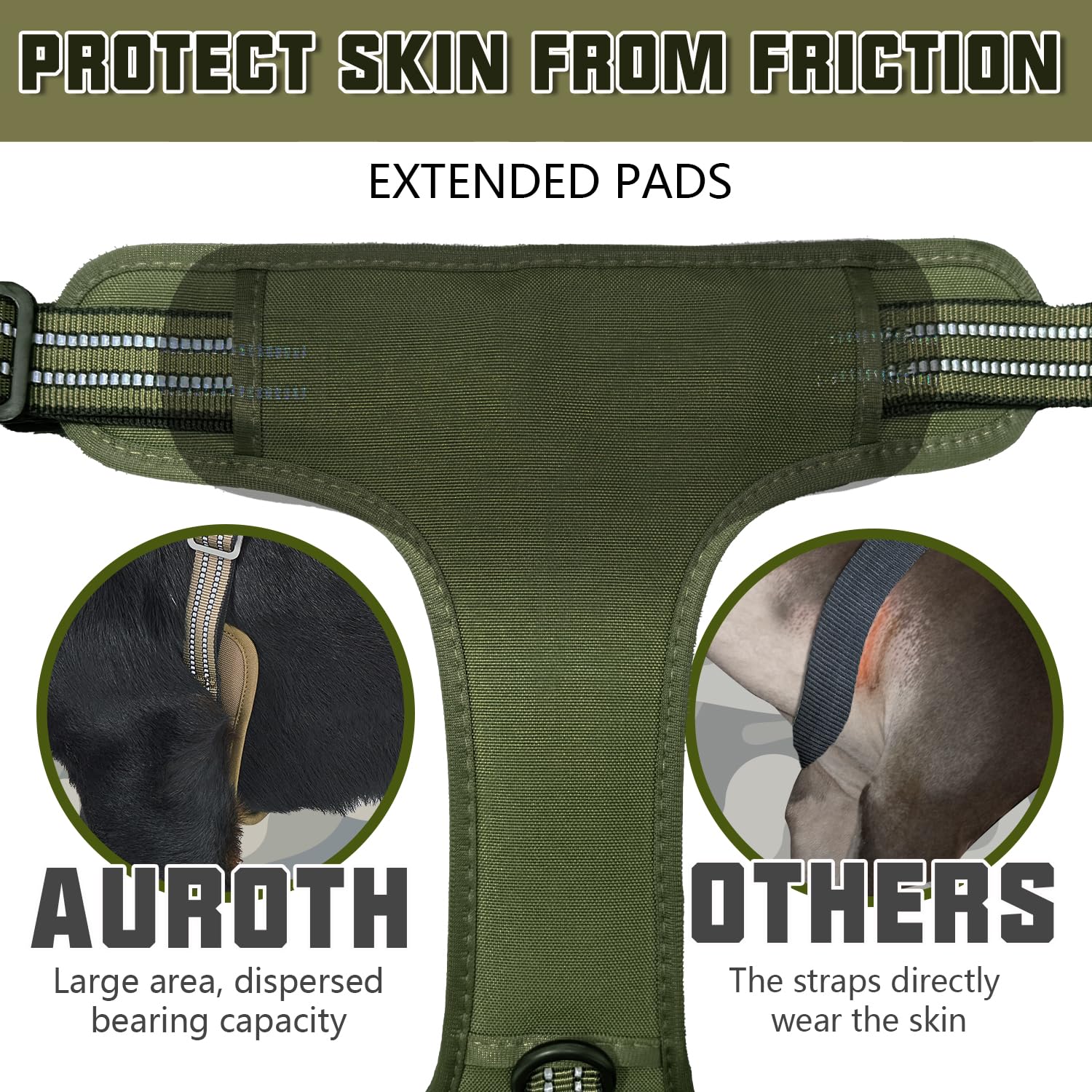 AUROTH dog harness MOLLE area ready for gear and patches