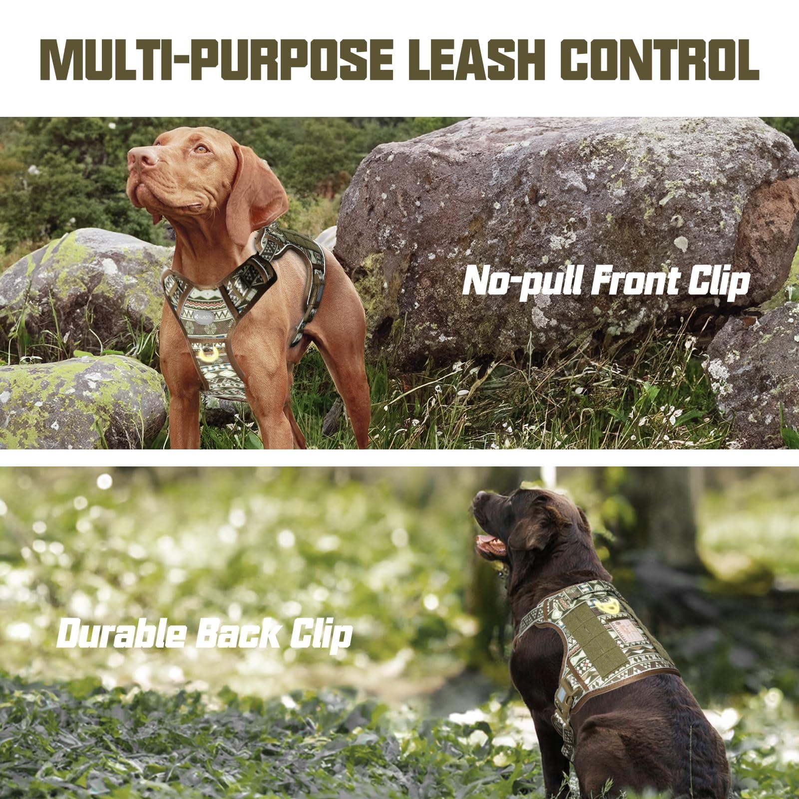 AUROTH dog harness padded chest for comfortable extended wear