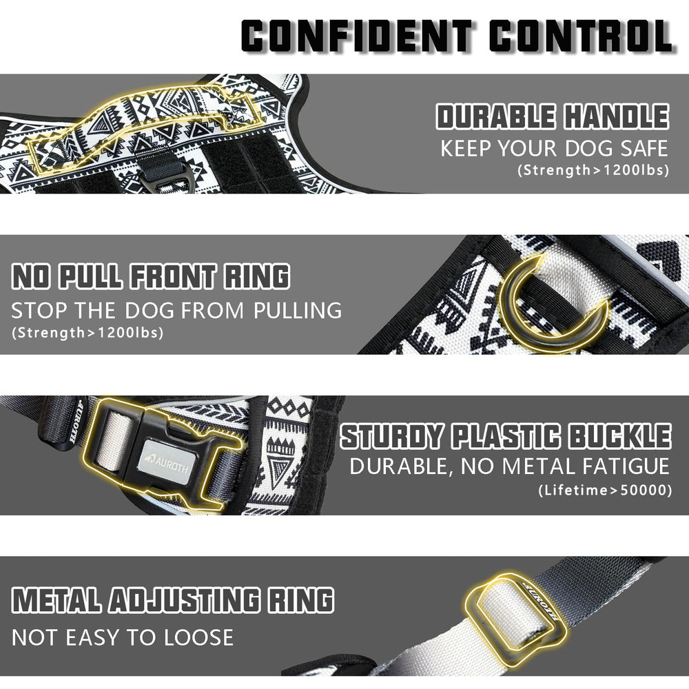 AUROTH dog harness quick-release buckles for easy on/off