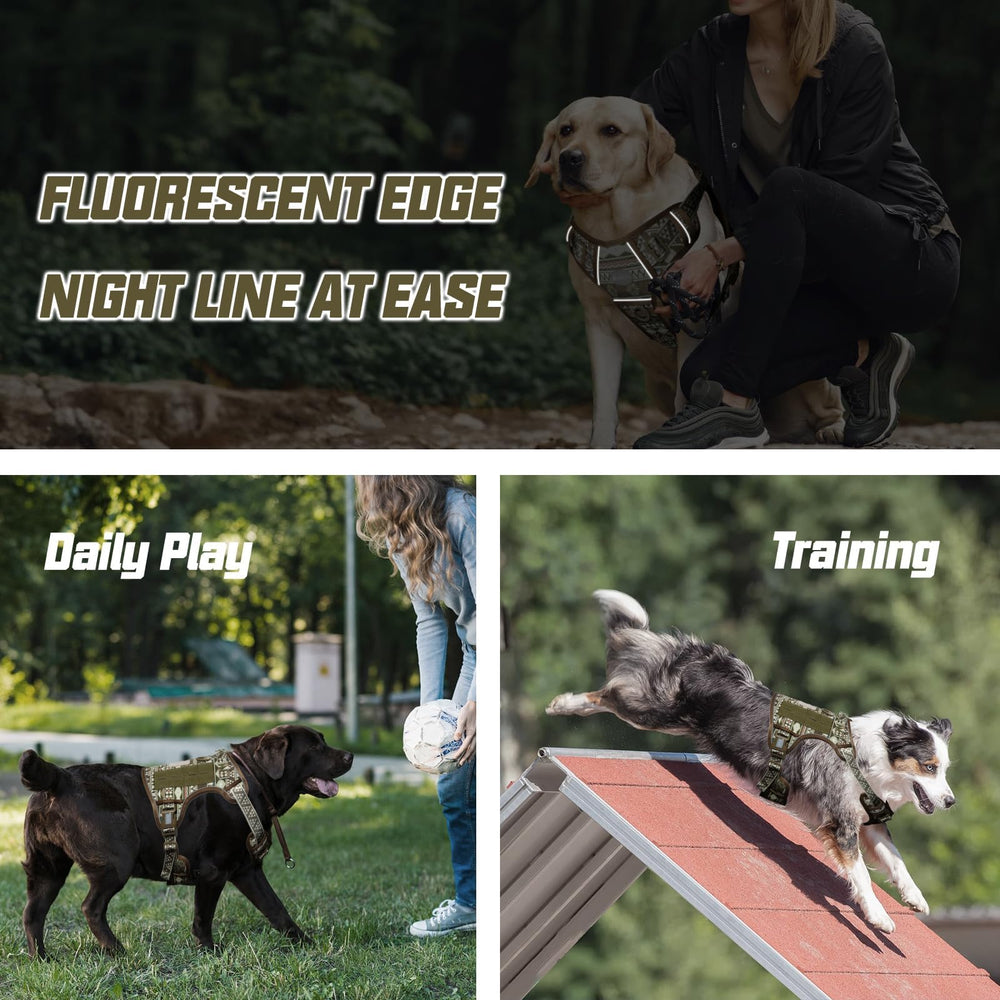 AUROTH dog harness reflective piping improves visibility at night