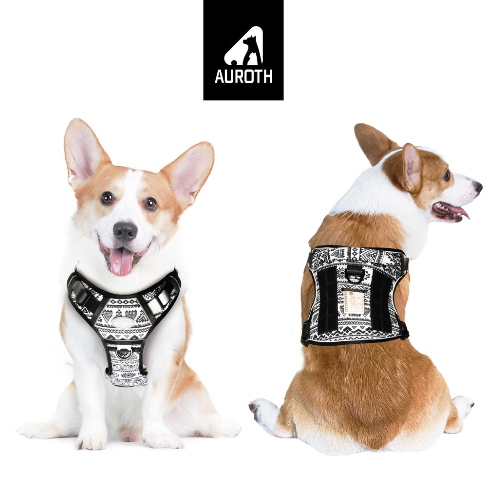 AUROTH dog harness reflective strap boosts visibility in low light.