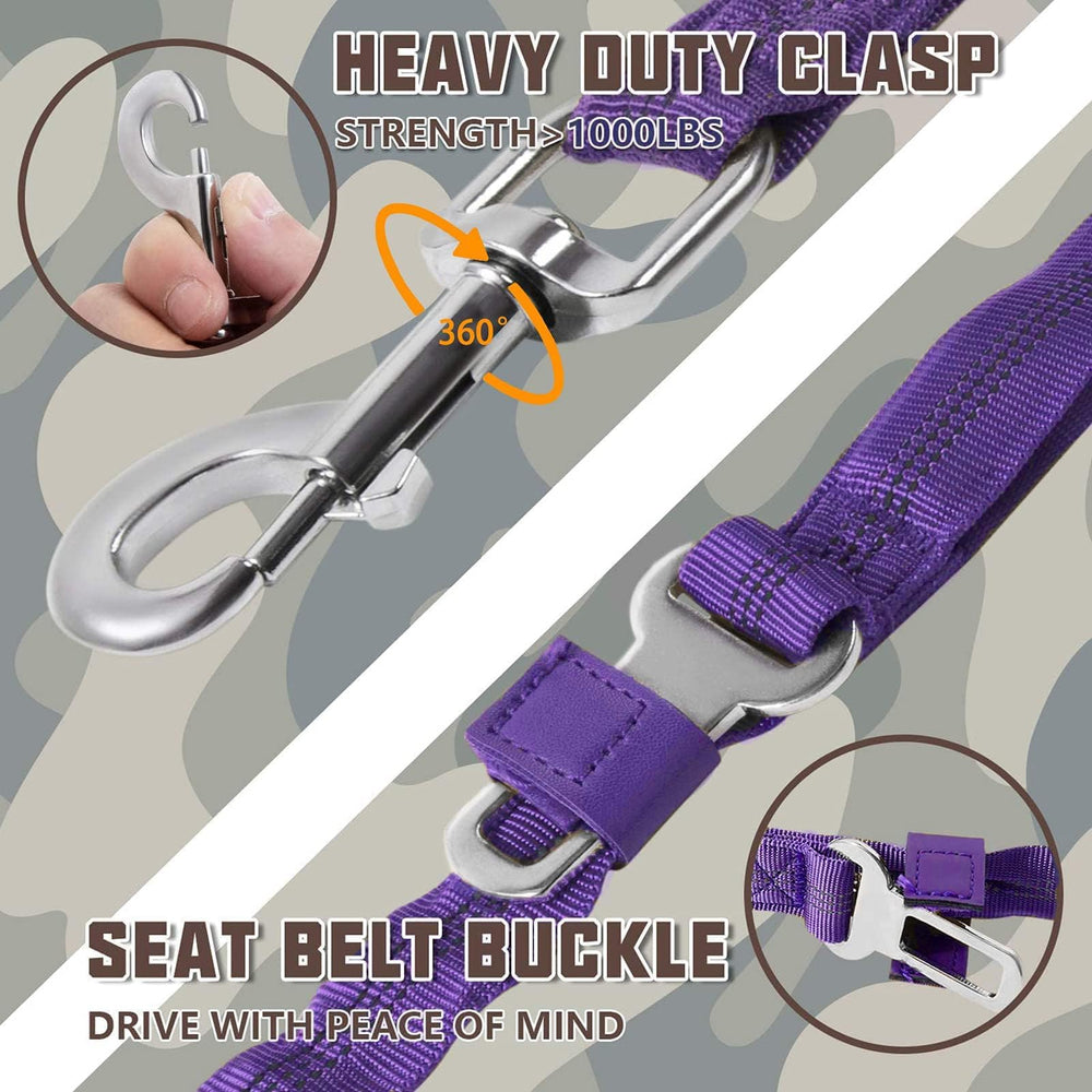 AUROTH durable dog leash with anti-tangle 360 swivel and secure metal clasp