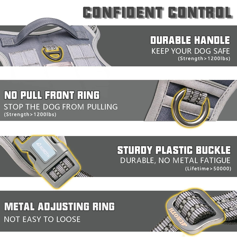 AUROTH durable nylon harness with reinforced stitching for rugged outdoor use.