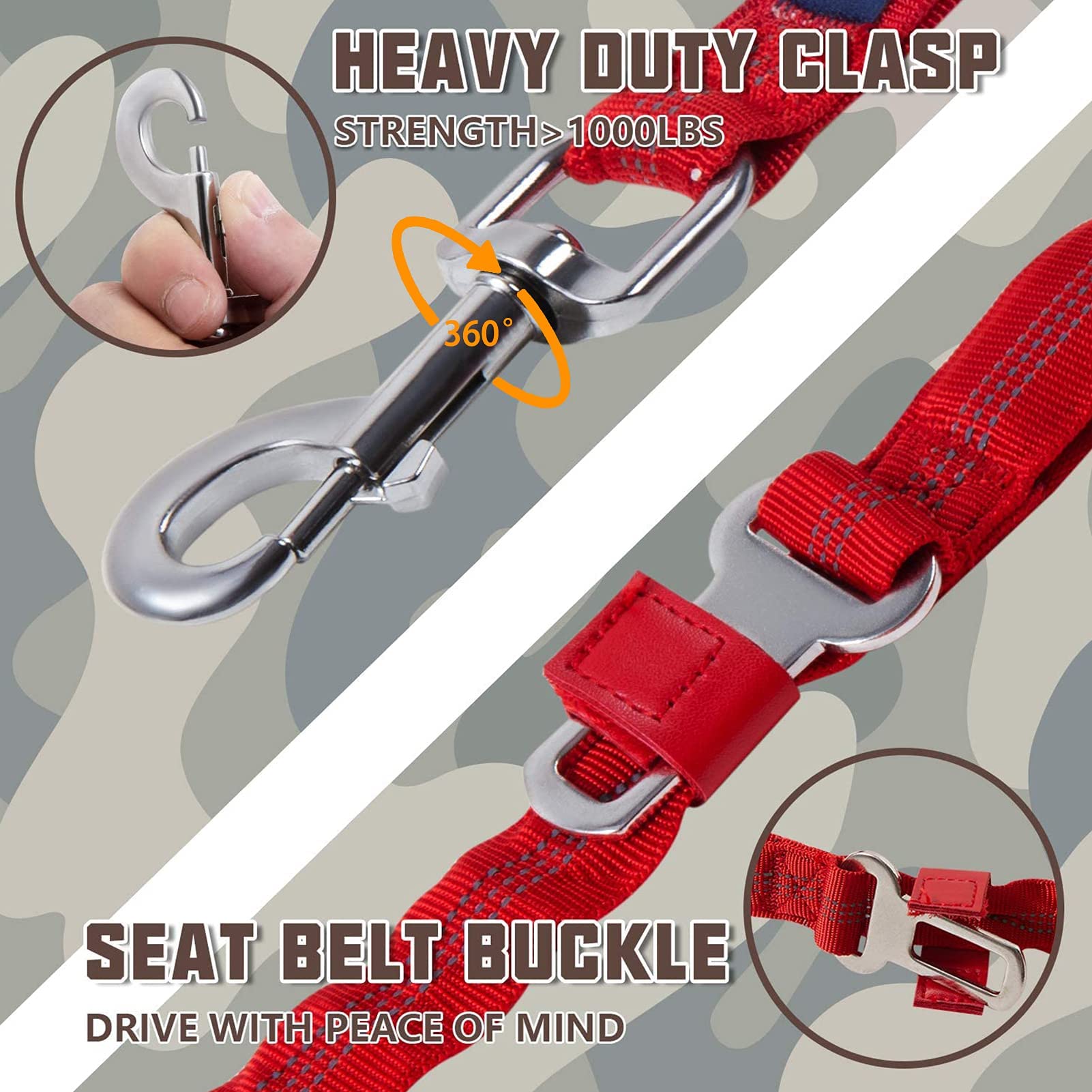 AUROTH elastic bungee design reduces pulling, easing jogs and hikes.