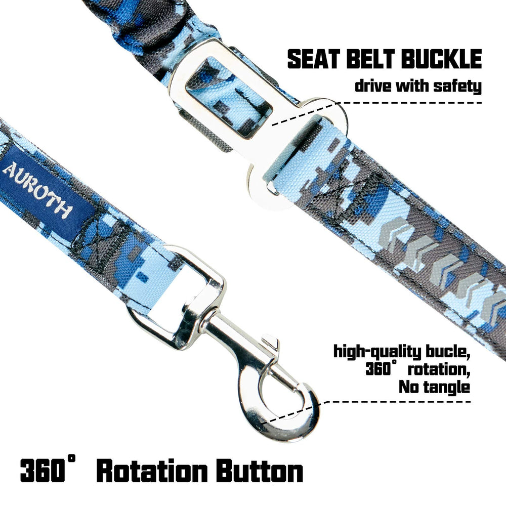 AUROTH heavy-duty dog leash dual padded handles for comfortable control.