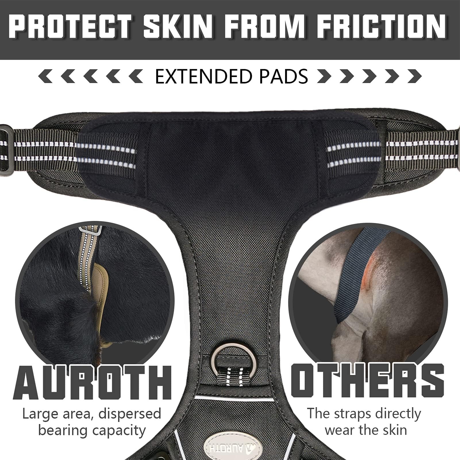 AUROTH molle attachment side straps enable gear carry for service dogs