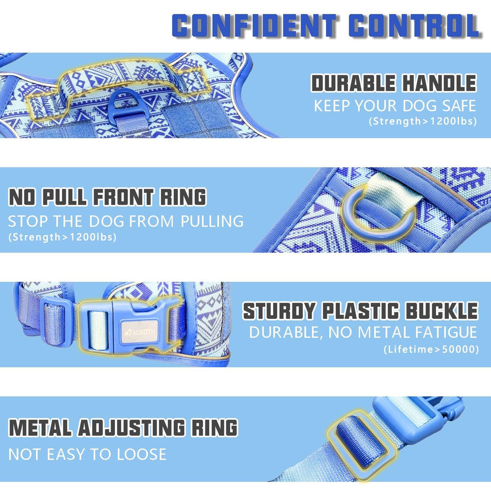 AUROTH Tactical Dog Harness adjustable straps close-up for secure, customizable fit.