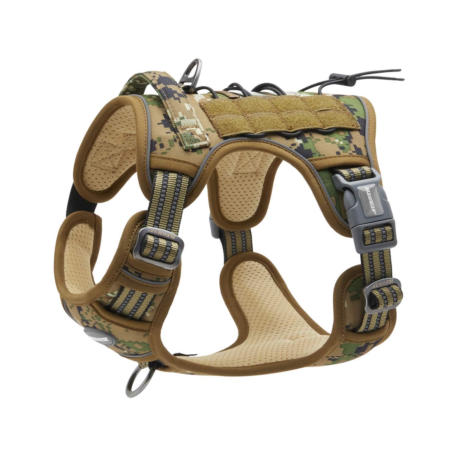 AUROTH tactical dog harness adjustment points for secure fit