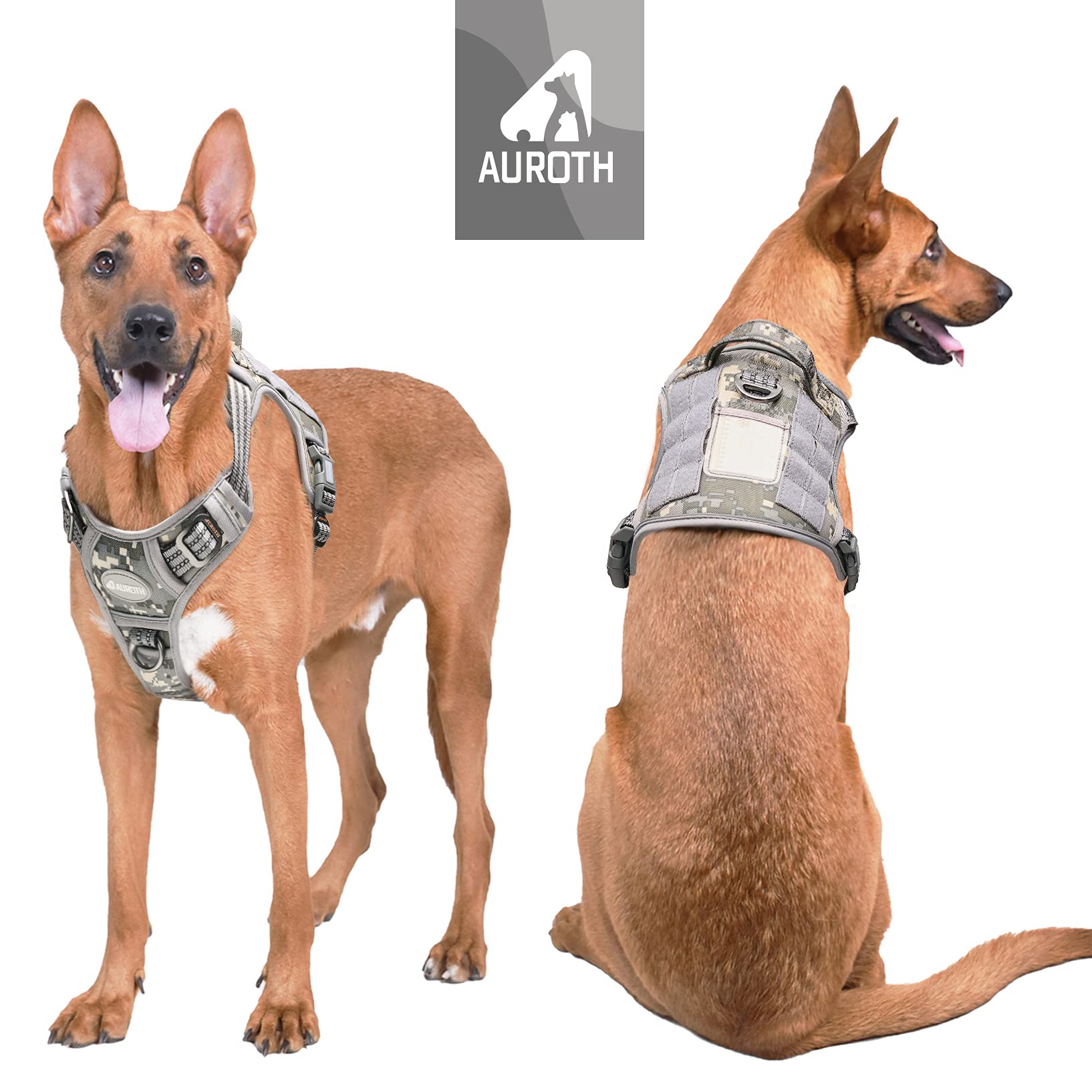 AUROTH Tactical Dog Harness back clip for everyday walks with secure fit.