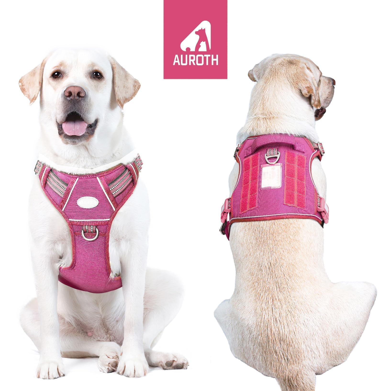 AUROTH Tactical dog harness back clip for casual walks and jogging with secure control.
