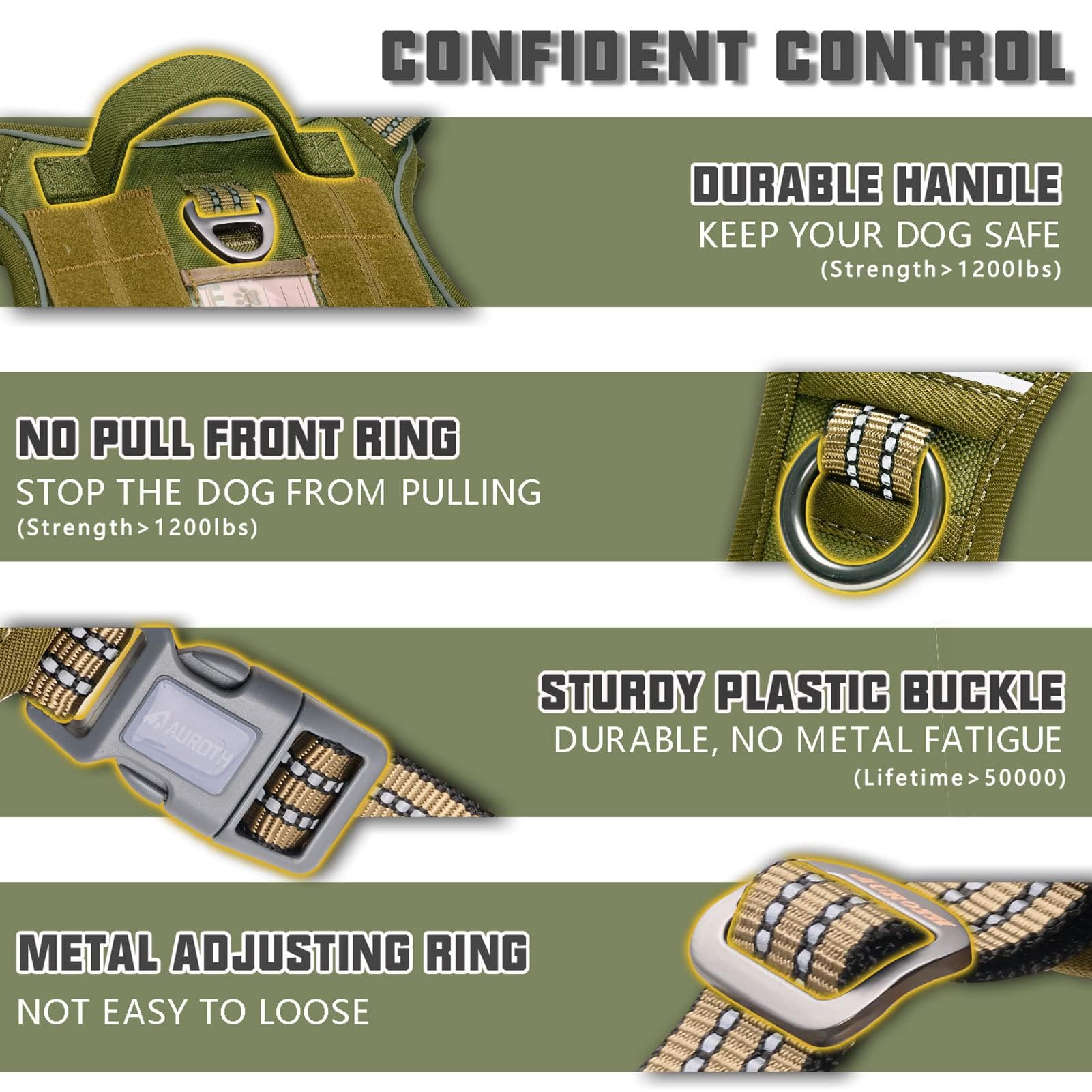 AUROTH Tactical Harness back clip enables casual walks with secure control