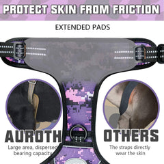 AUROTH Tactical Dog Harness back clip demonstrates versatile control options.