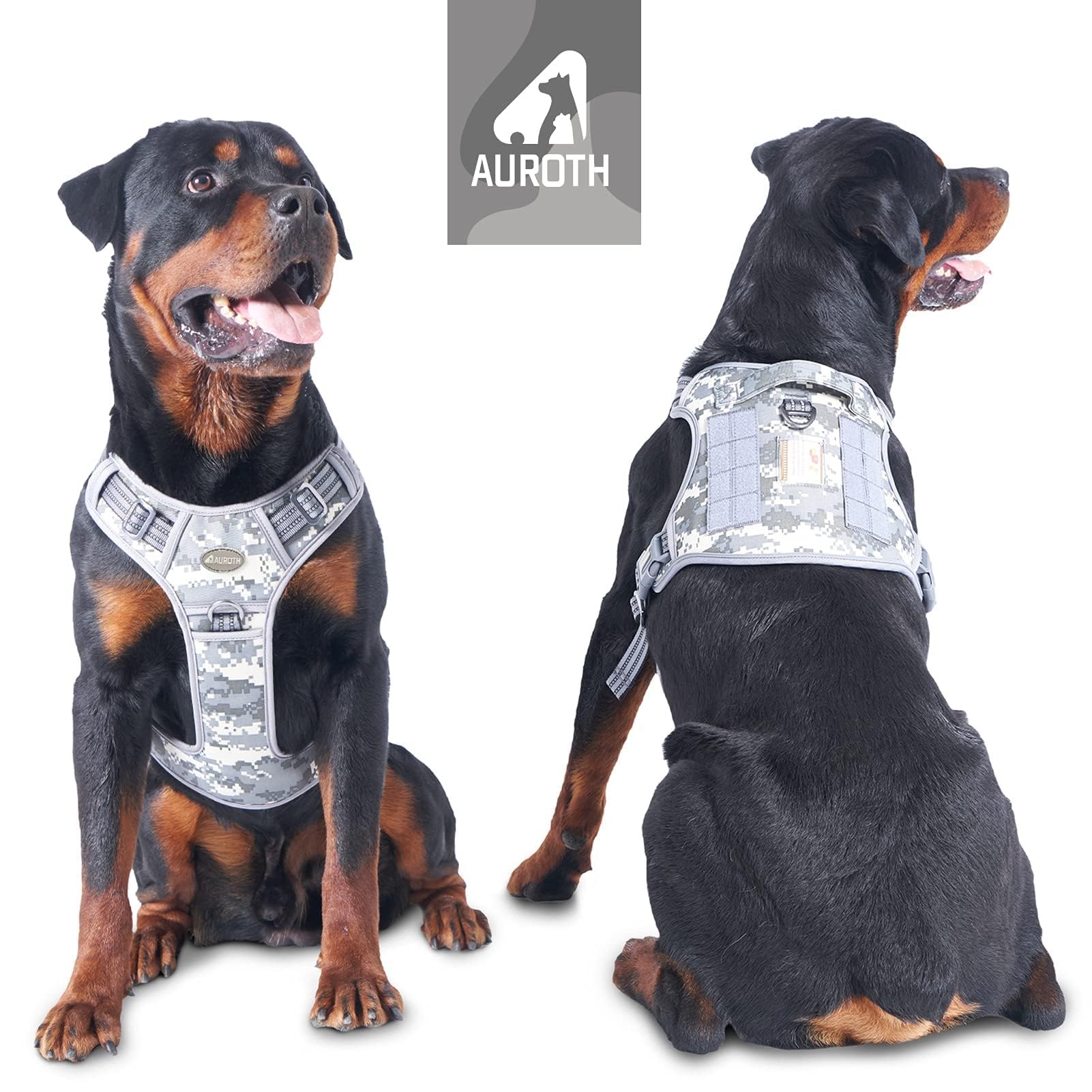AUROTH tactical dog harness back clip supports casual walks and jogging.