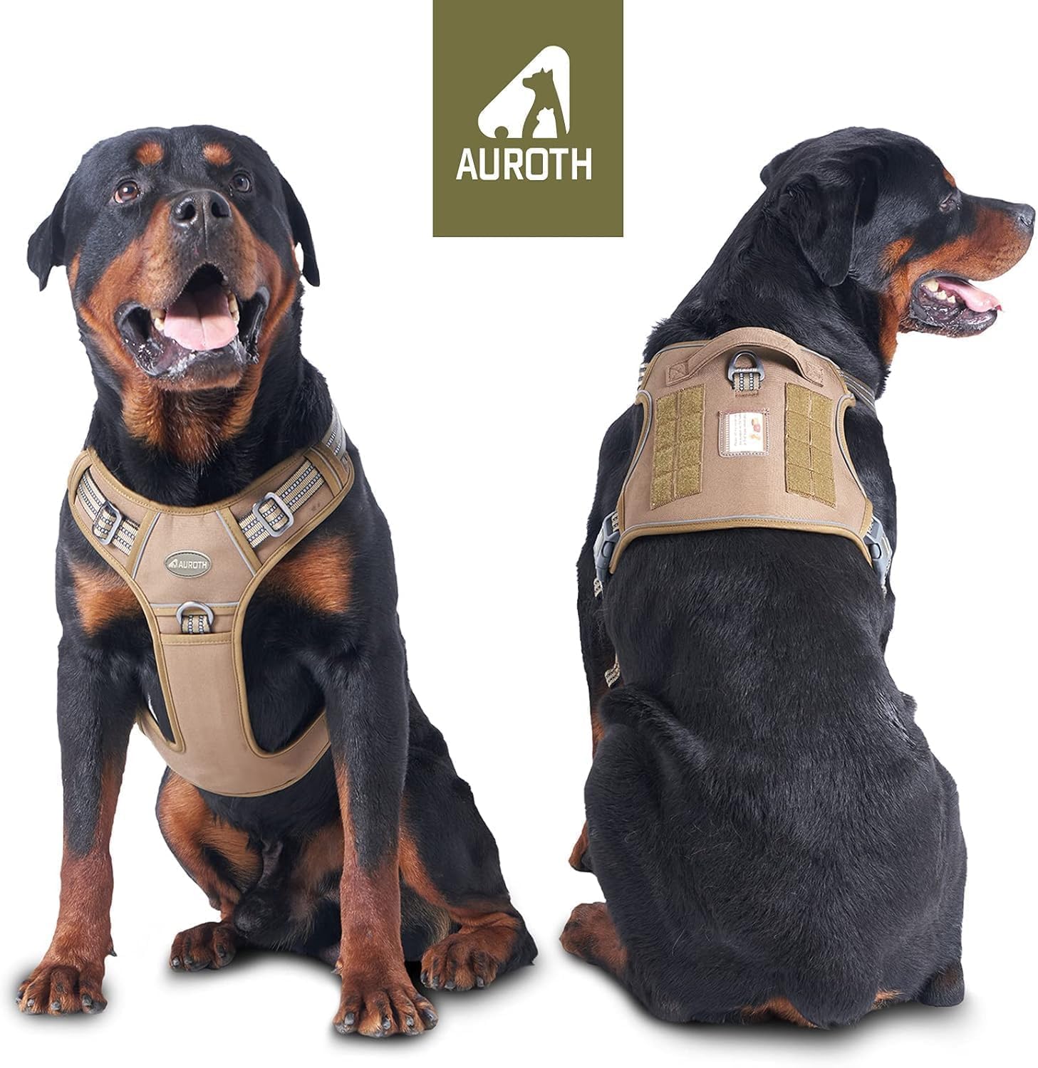 AUROTH tactical dog harness back clip for casual walks with secure grip