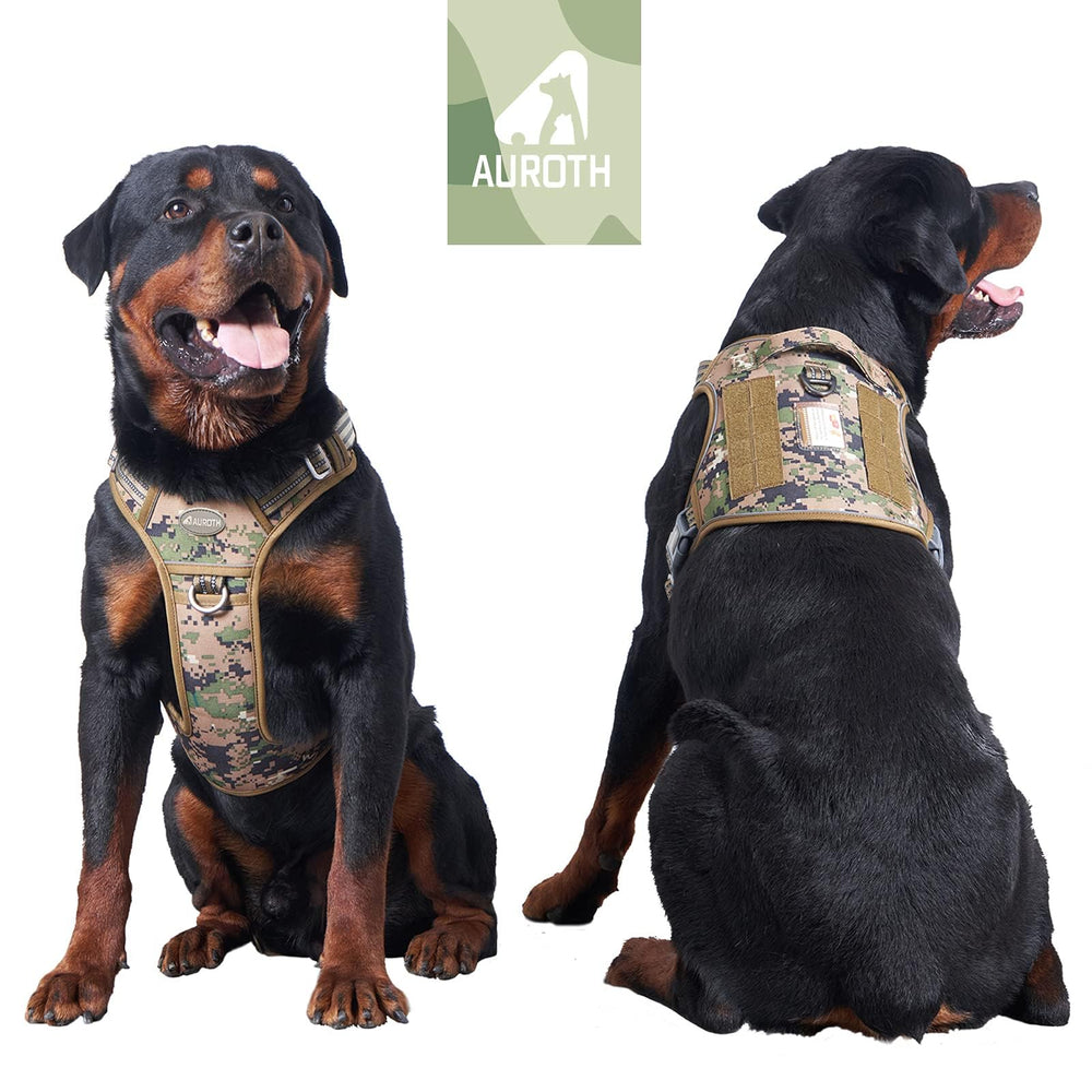 AUROTH tactical dog harness back clips for easy daily walks.