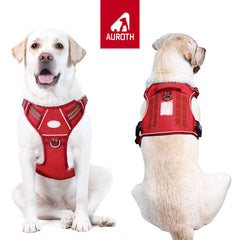 AUROTH Tactical Dog Harness back view shows secure leash back-clip for casual walks.