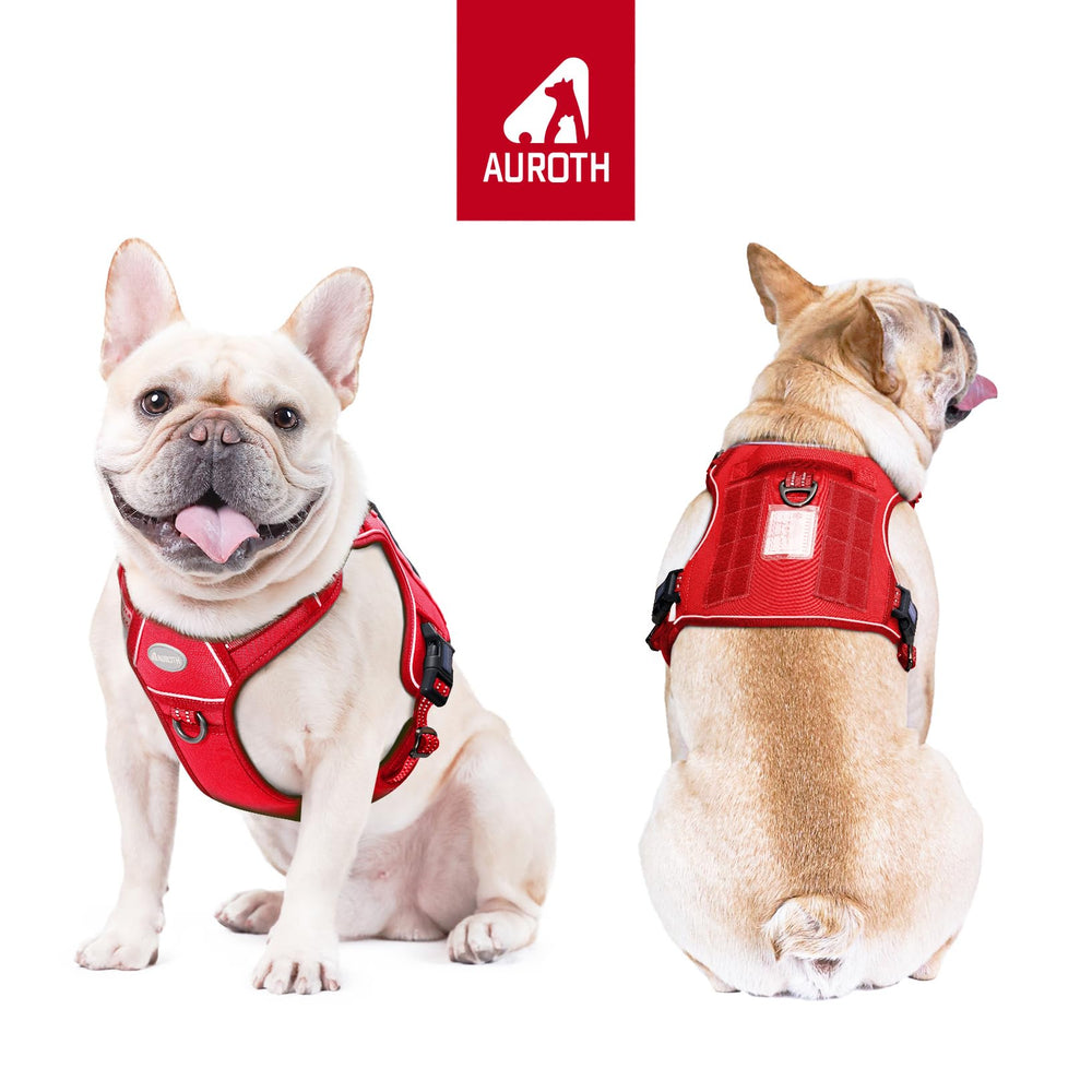 AUROTH Tactical Dog Harness back view highlights dual leash points for versatile control.