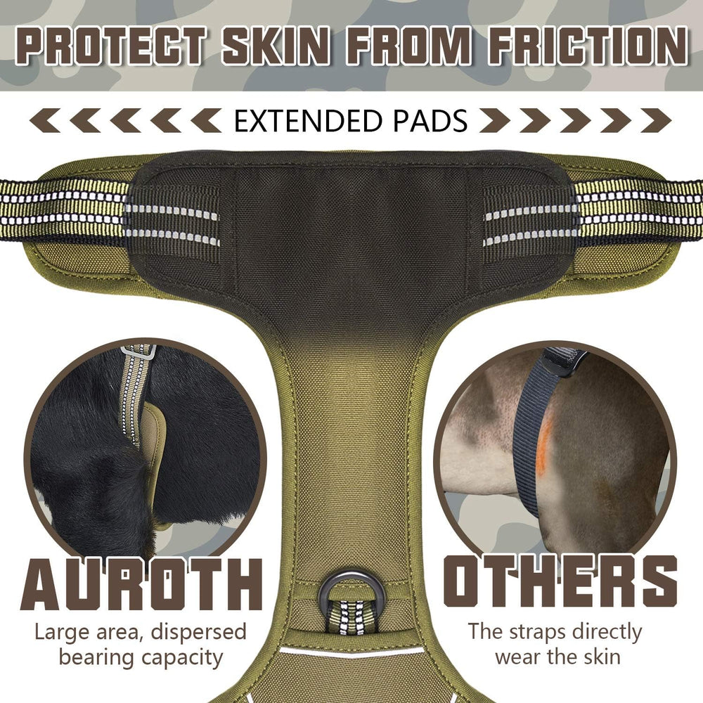 AUROTH Tactical Dog Harness breathable air mesh to keep dogs cool on walks.
