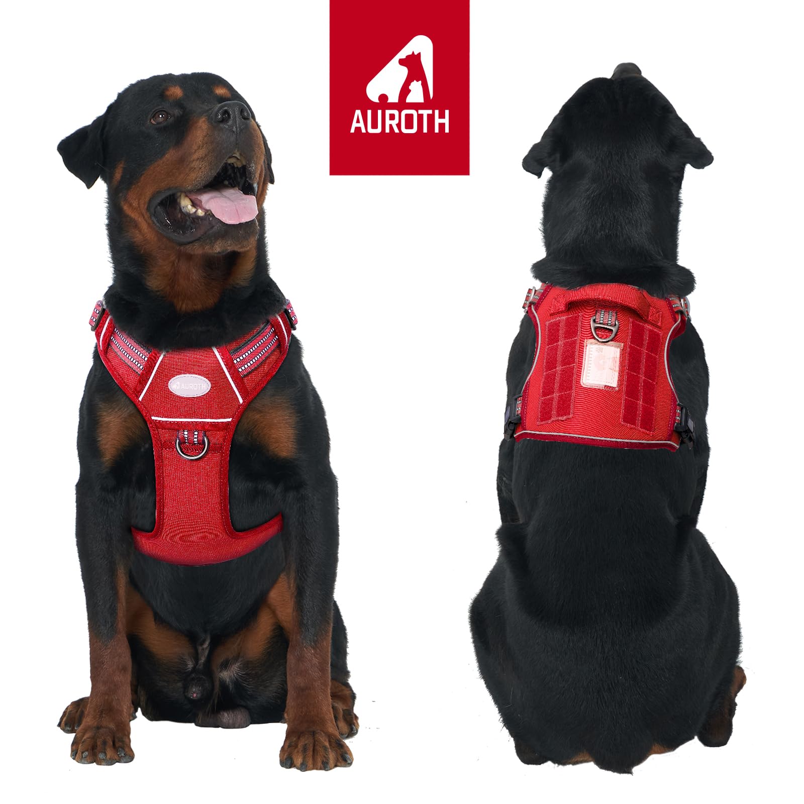 AUROTH Size L red harness proves durability for active dogs.