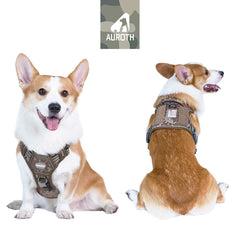 AUROTH Tactical Dog Harness demonstrates durable nylon and reinforced stitching for rugged adventures.