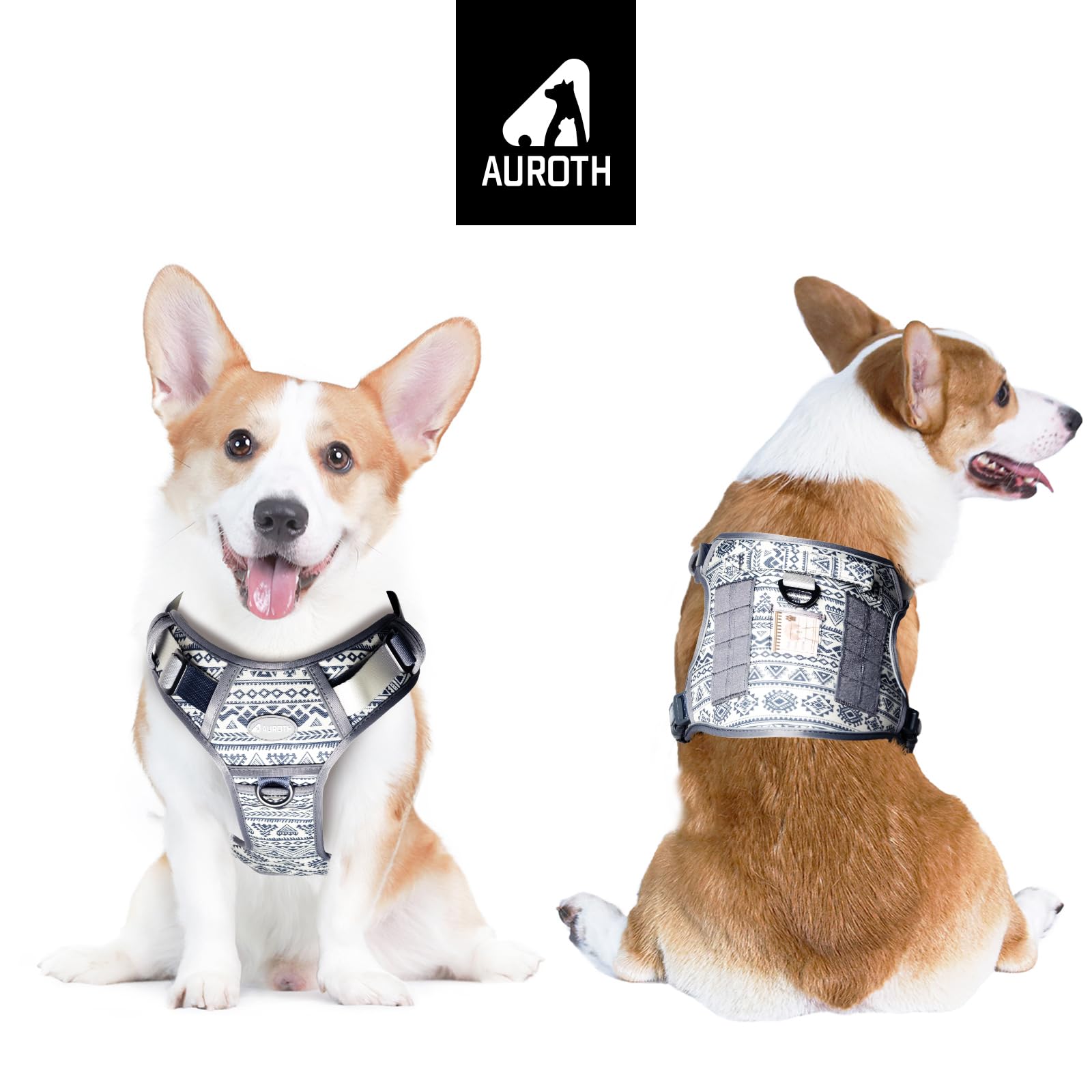 Auroth Tactical Dog Harness front clip demonstrates no-pull control for training.