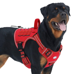 AUROTH Tactical Dog Harness front view highlights easy wear and no-pull control.