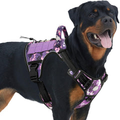 AUROTH Tactical Dog Harness front view shows no-pull design for confident walks.