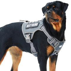 AUROTH Tactical Dog Harness front view demonstrates no-pull control for confident walking.