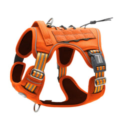 AUROTH tactical dog harness demonstrates front no-pull clip for large dogs