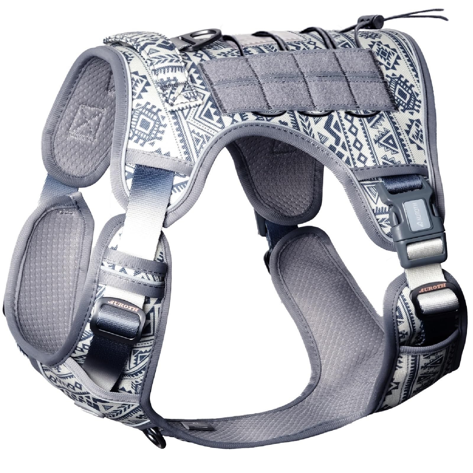 AUROTH Tactical Dog Harness for large dogs with no-pull design for calmer walks.