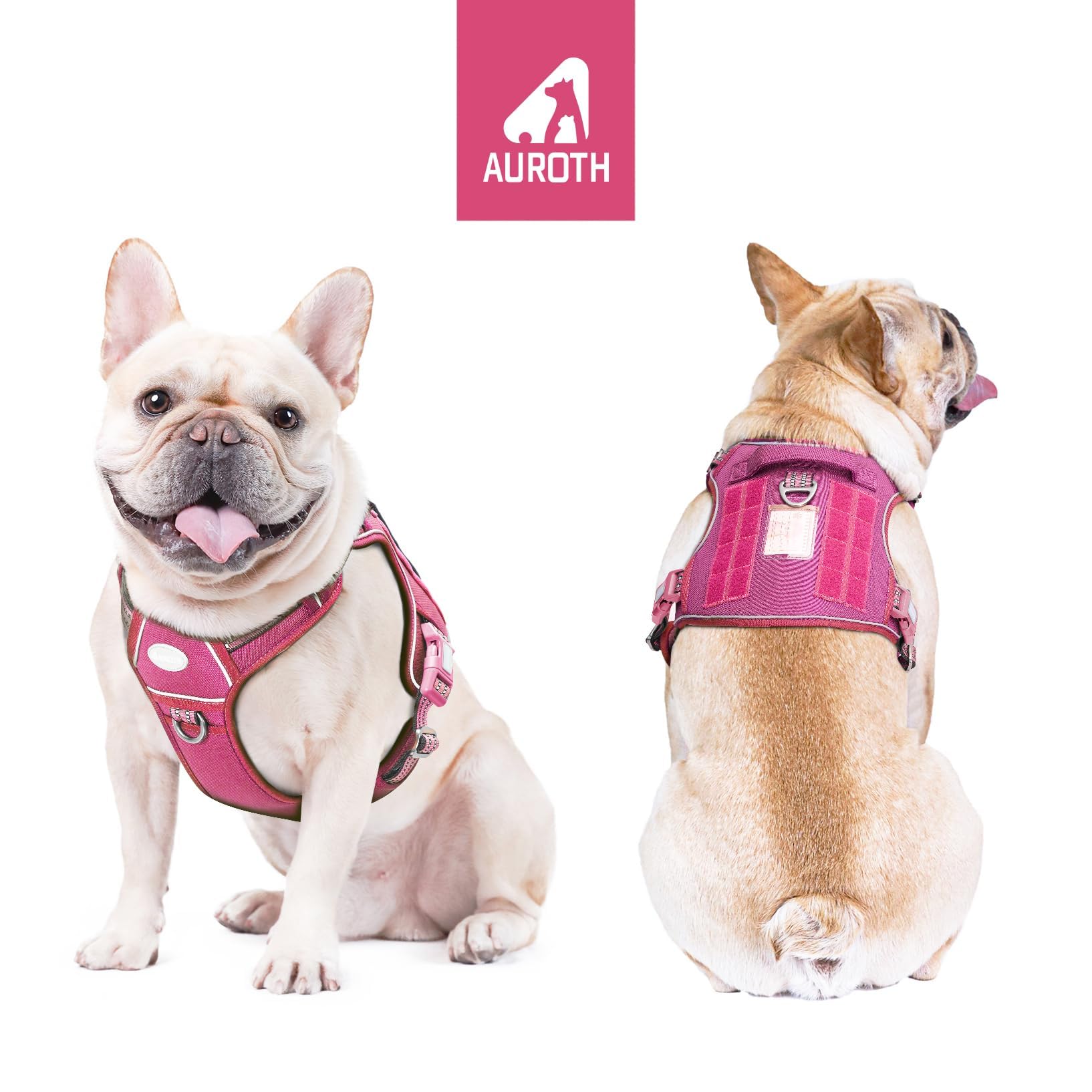 AUROTH Tactical Dog Harness - Molle side patches for carrying gear and patches.