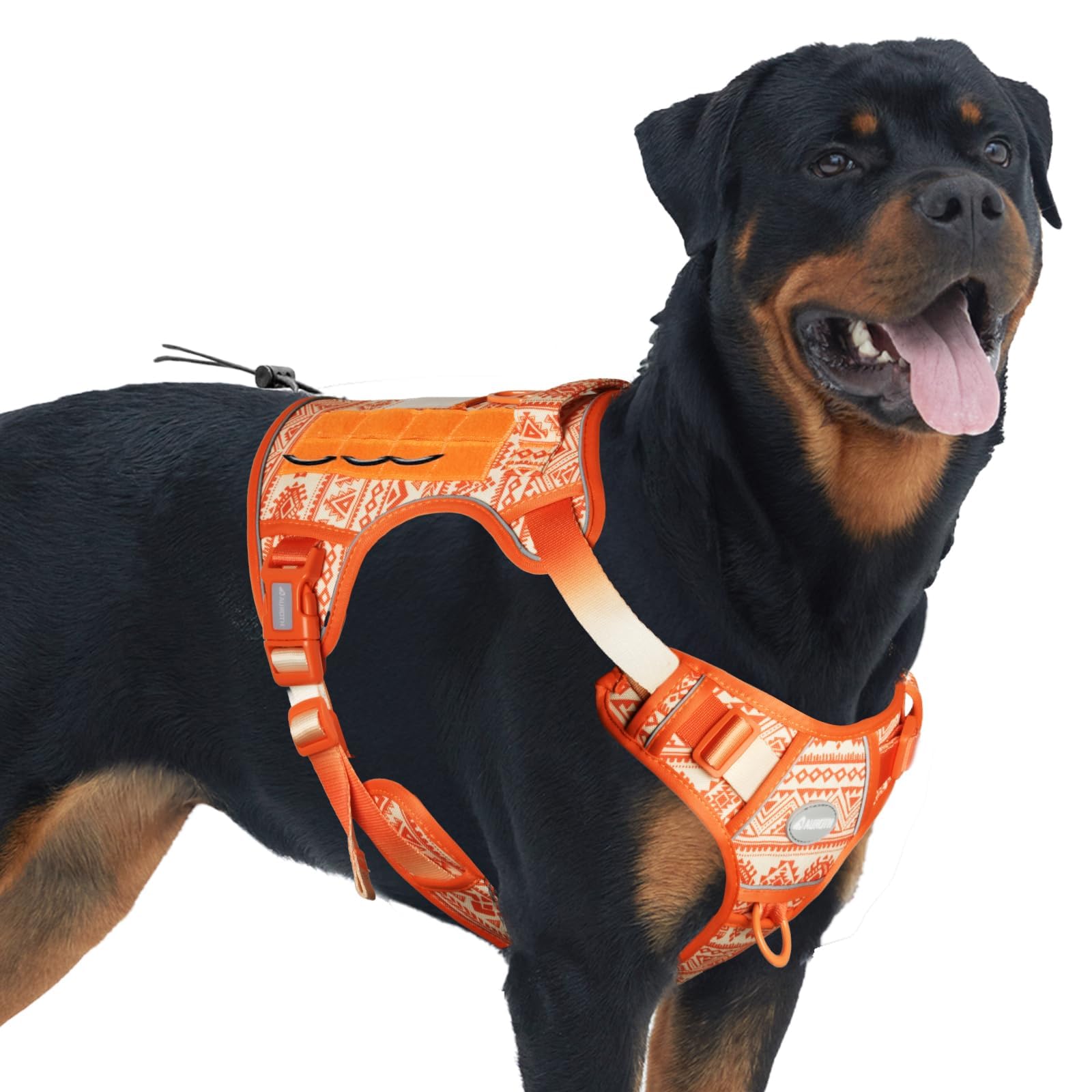 AUROTH tactical dog harness no-pull action helps smoother, controlled walks.