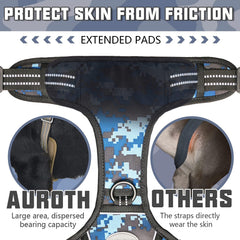 AUROTH Tactical Dog Harness padded chest shoulder reduces pressure points for comfort