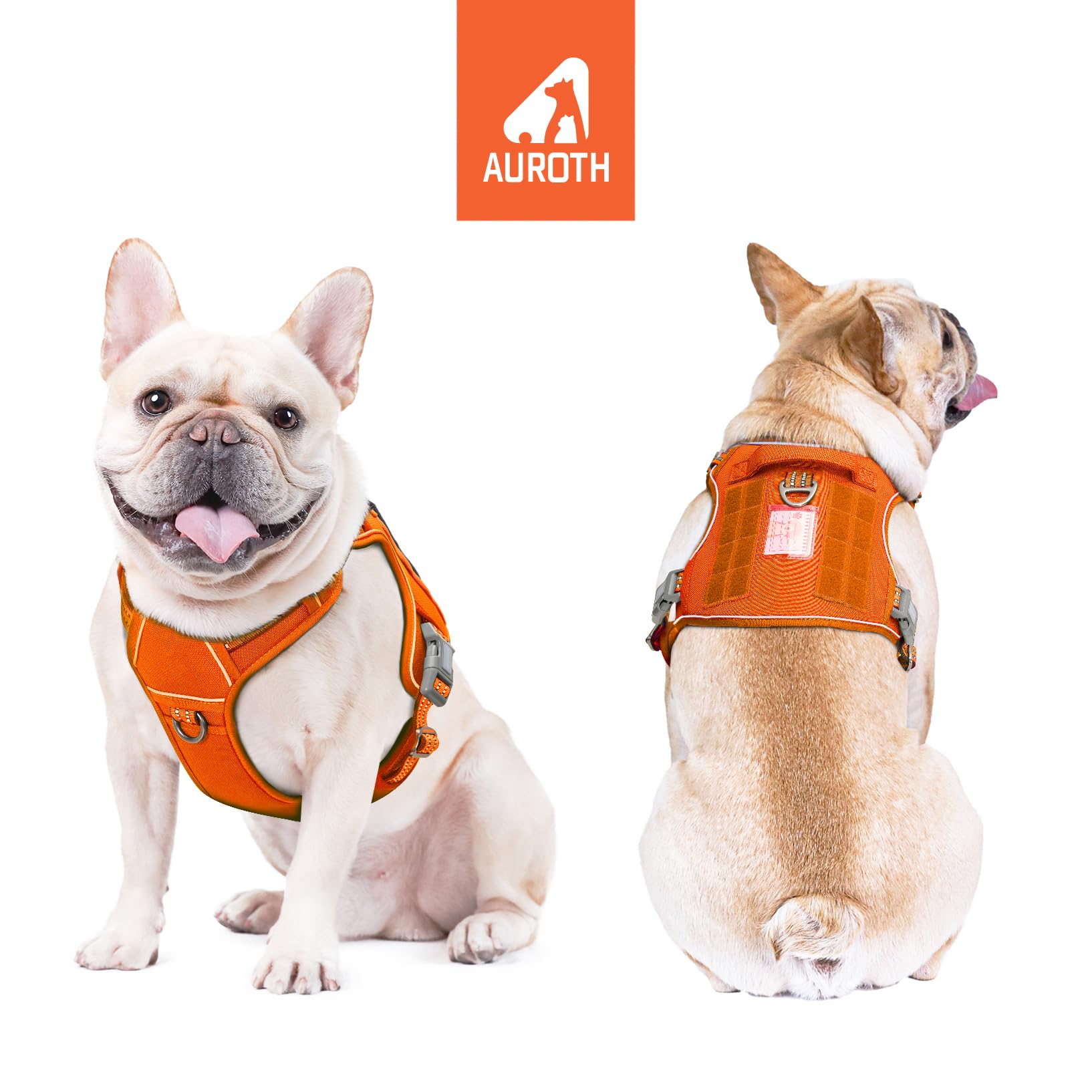 AUROTH tactical dog harness with reflective strip for better visibility