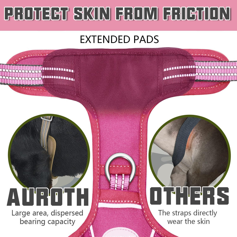 AUROTH Tactical Dog Harness - reflective trim enhances visibility during dawn and dusk walks.