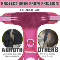 AUROTH Tactical Dog Harness - reflective trim enhances visibility during dawn and dusk walks.