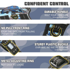 AUROTH Tactical Dog Harness reflective weave enhances visibility during dawn or dusk strolls